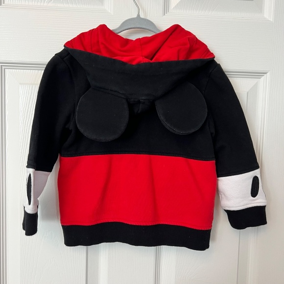 Disney Parks Mickey Mouse Sweatshirt Black Long Sleeve Hoodie Standup Ears 4T - Picture 4 of 7
